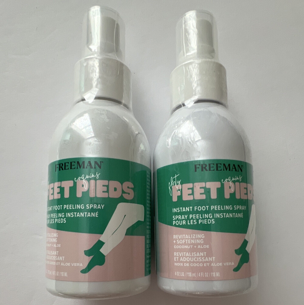 💥Freeman Barefoot Instant Foot Peeling Spray Coconut Aloe Menthol Duo 4 fl oz